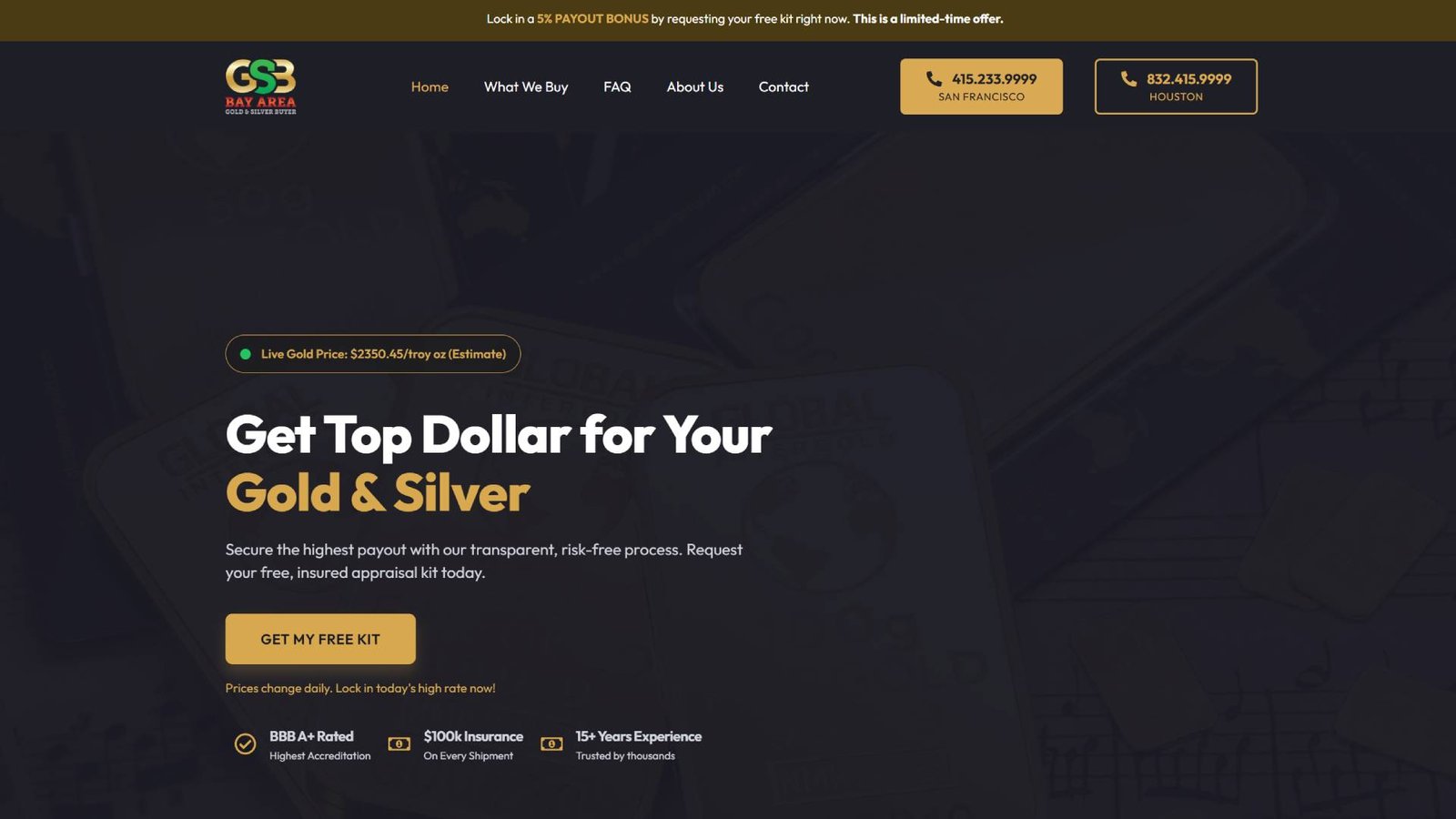 Bay Area Gold & Silver Buyers (Redesign)